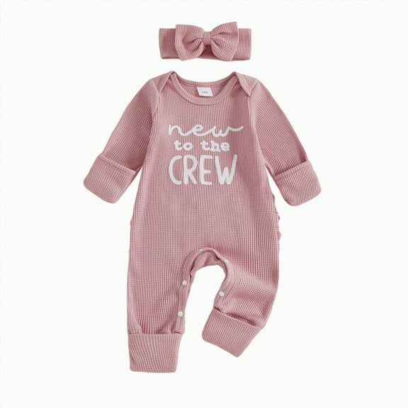 Gvdentm Baby Girl Winter Clothes Newborn Going Coming Home Outfit Ruffle Mitten Sweater Romper Cute Knitted Jumpsuit(Pink,newborn)