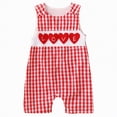 thumbnail image 1 of Gvdentm Baby Rompers Newborn Toddler Baby Boy Golf Outfit Sleeveless Romper Jumpsuit Plaid Bodysuit Overalls Shorts Summer Outfit (Red,6-12 Months), 1 of 9