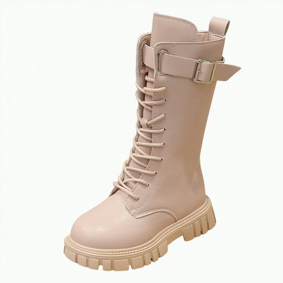 Gvdentm Black Boots Kids Girls Ankle Boots for Toddler/Little Kids - Zipper, Low-Top, Flat Heel, Casual(Pink,1.5)