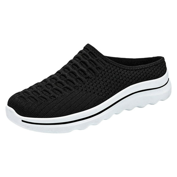 Gvdentm Black Casual Sneakers for Women Summer Plus Size Fashion Casual Mesh Breathable Shoes Women(Black,7.5)