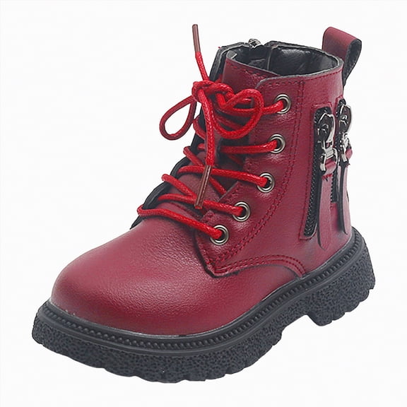 Gvdentm Black Combat Boots Girls Kids Western Boots for Boys Girls Embroidered Cowgirl Cowboy Boots Square Toe Mid Calf Riding Shoes Little Kid/Big Kid(Wine,12)