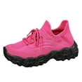 thumbnail image 1 of Gvdentm Black Running Shoes Women Plus Size Mesh Breathable Lacing Thick Soled Shoes Women Pink,5.5, 1 of 9