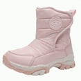 thumbnail image 1 of Gvdentm Boots Boys Warm Snow Boots Kid Outdoor Insulated Winter Boot with Side Zipper Winter Shoes for Girls Size 2(Pink,5), 1 of 9