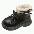 thumbnail image 1 of Gvdentm Boots for Toddler Girl Girls Snow Boots Warm Lined Lace up Winter Shoes Lightweight(Toddler/Little Kids/Big Kids)(Black,3), 1 of 9