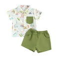 thumbnail image 1 of Gvdentm Boys Baby Clothes Boys Summer Outfits Cotton Short Sleeve T-Shirt & Shorts Set(Light Green,18-24 Months), 1 of 7