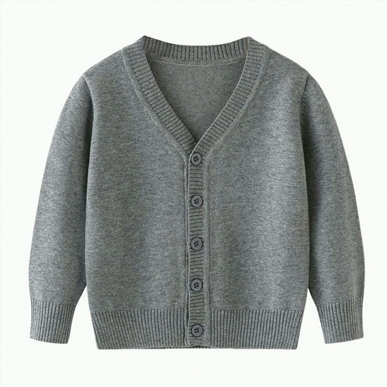 Gvdentm Boys Cardigan Sweater Uniform Boys' Button-up Cardigan V