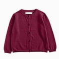 thumbnail image 1 of Gvdentm Boys Girls Cardigan Sweater School Uniforms Toddler Long Sleeve Button Knit Solid Sweaters Tops Brick Red,7-8 Years, 1 of 5