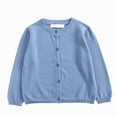 thumbnail image 1 of Gvdentm Boys Girls Cardigan Sweater School Uniforms Toddler Long Sleeve Button Knit Solid Sweaters Tops Sky Blue,6-7 Years, 1 of 5