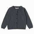 thumbnail image 1 of Gvdentm Boys Girls Crewneck Cardigan Long Sleeve Children Button Cotton Sweater Uniform Sweaters for Little Kids Dark Gray,4-5 Years, 1 of 5