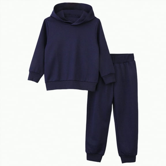 Gvdentm Boys Girls Hoodie Trousers 2 Piece Pullover Sweatshirt Suit School Casual Novelty Tracksuit 3-9T(Navy,5-6 Years)