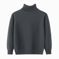 thumbnail image 1 of Gvdentm Boys Girls Turtleneck Sweaters Cotton Cable Knit Long Sleeve Thermal Sweater Kids Fall Winter Soft Warm Under Shirts Dark Gray,13-14 Years, 1 of 5