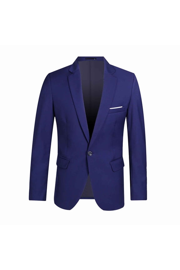 Boys Jackets Kids Lapel Buckle Suit Fashion Formal Speech Performance Clothing Navy,5XL