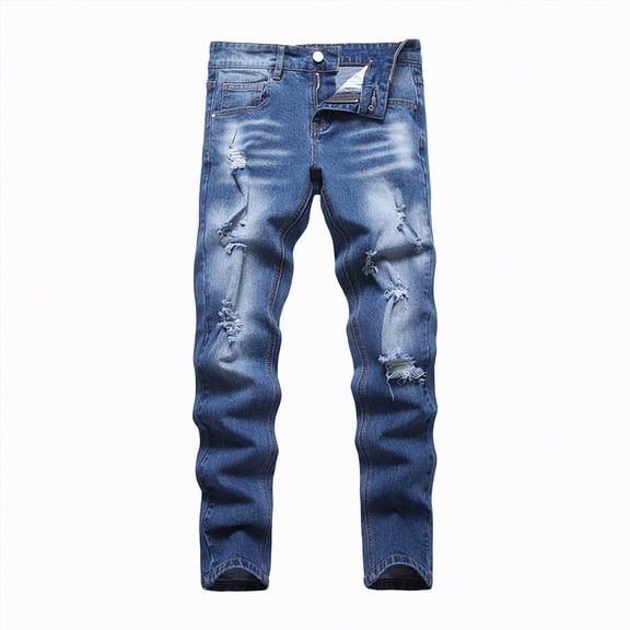 Gvdentm Boys Ripped Jeans Boy's Skinny Fit Stretch Fashion Jeans Pants(Navy,9-10 Years)