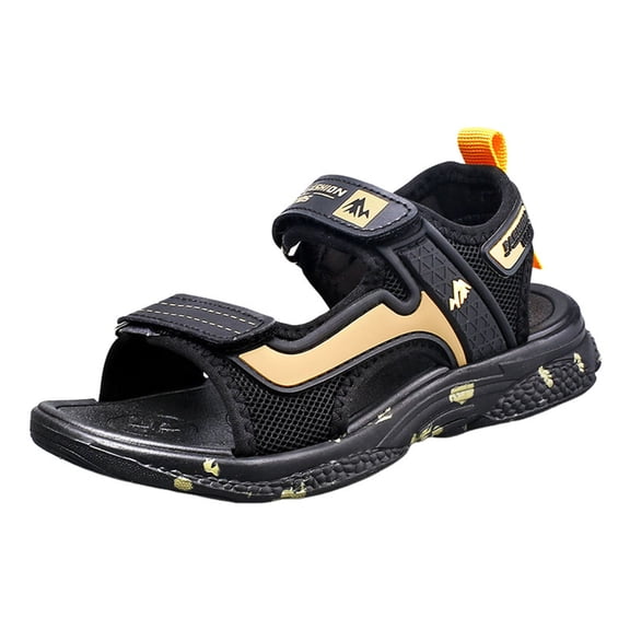 Gvdentm Boys Sandals Size 1 Soft Sole Lightweight Boys and Girls Casual Shoes Fashion Sandals Student Beach Shoes Toddler Boy Sandals(Gold,3.5)