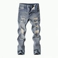 thumbnail image 1 of Gvdentm Boys Size 6 Jeans Boy's Skinny Fit Comfy Jeans Ripped Destroyed Distressed Stylish Slim Washed Denim Jeans Pants(Blue,11-12 Years), 1 of 5