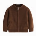 thumbnail image 1 of Gvdentm Boys Sweaters Size 14-16 Boys Girls Cardigan Ribbed Knit Round Neck Long Sleeve Button Solid Sweater Fall Loose Fit Cute Tops(Coffee,6-7 Years), 1 of 5