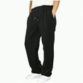 thumbnail image 1 of Gvdentm Boys Uniform Pants Baggy Sweatpants for Boys Loose Fit Straight Leg Cargo Sweat Pants Elastic Waist Trousers Streetwear with Pockets(Black,7-8 Years), 1 of 5