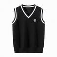 thumbnail image 1 of Gvdentm Boys Uniform Sweater Boys Sweater Vest Unisex Cable Knit Cotton Toddler Uniform Vest for Little Big Childrens Kids Teenage Girls(Black,13-15 Years), 1 of 5