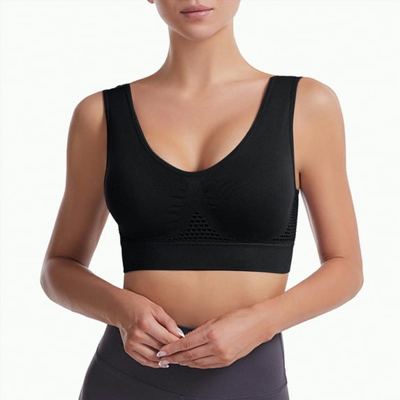 Gvdentm Bralettes for Women Wirefree High Support Bra for Women Small to Plus Size Everyday Wear, Exercise and Offers Back Support(Black,3XL)