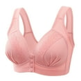 thumbnail image 1 of Gvdentm Bras for Women Front Closure Cotton Bras for Women Everyday Bras Comfort Soft Bra Pink,44, 1 of 2
