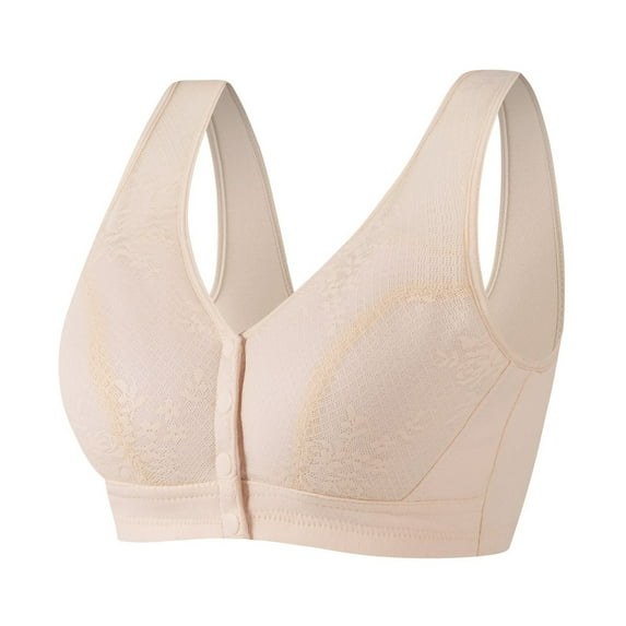 Gvdentm Bras for Women Front Closure Women's Bras Lightly Wireless Soft Z07-Beige,38