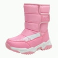 thumbnail image 1 of Gvdentm Cow Girl Boots Warm Snow Boots Kid Outdoor Insulated Winter Boot with Side Zipper Toddler Boots Boys(Pink,4), 1 of 9