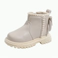 thumbnail image 1 of Gvdentm Dress Boots Girls Girls Snow Boots Warm Lined Winter Boots with Non-Slip Sole Waterproof Cute Lightweight Ankle Bootie Youth Snow Boots Boys(Beige,9.5), 1 of 6