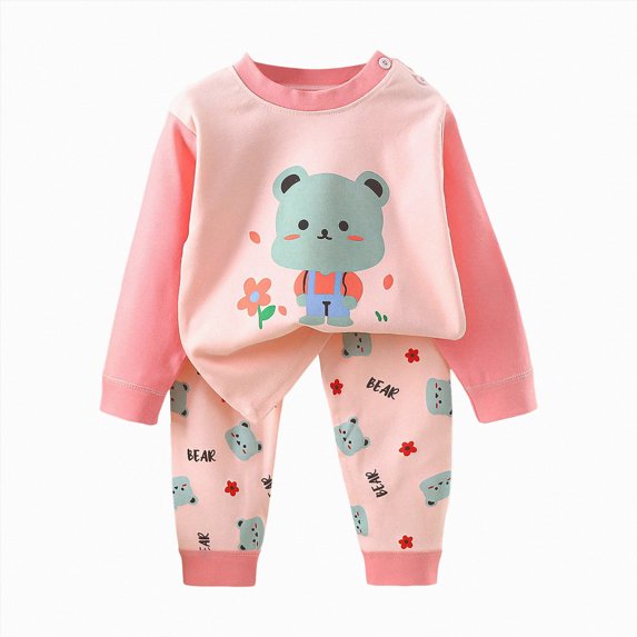 Gvdentm Fall Winter Baby Girl Outfit Crewneck Sweatshirt Pants Sweatsuit 2 Piece Clothes Set for Girls 6 9 12 18 24 Months Pajamas & Dailywear Set