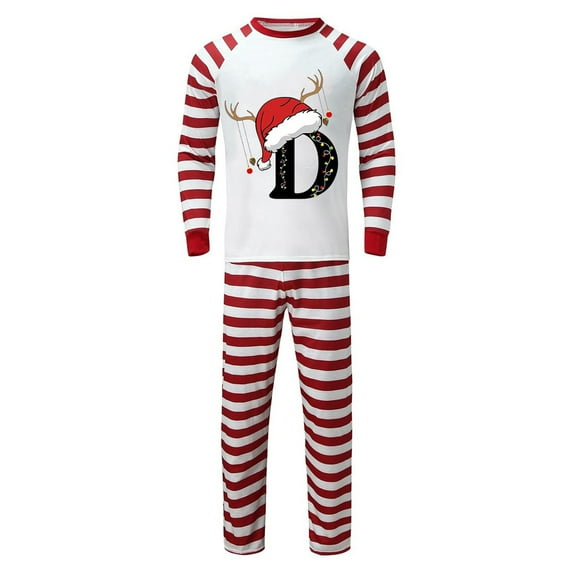 Gvdentm Family Christmas Pjs Matching Sets Letter Santa Hat Print Pajamas Christmas for Family Christmas Elf Pjs Holiday Xmas Jammies Set for Men/Women/Kids/Baby
