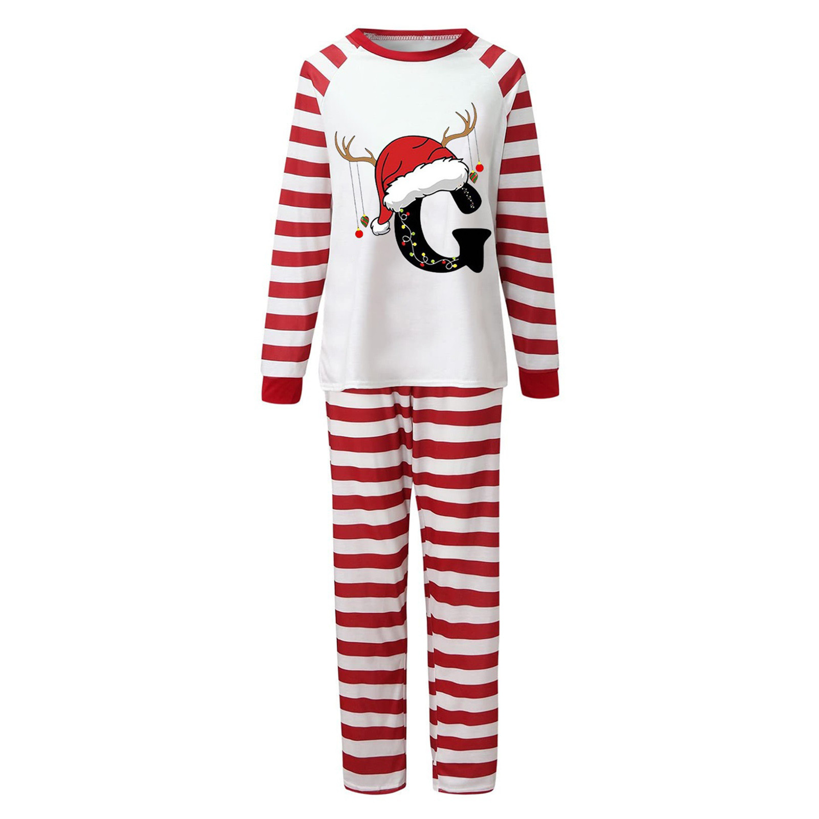 Gvdentm Family Matching Christmas Pajamas Set Christmas Tree Print Long-Sleeved Tops + Elastic Waist Trousers Holiday PJs Sleepwear Loungewear for Men/Women/Kids/Baby