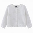 thumbnail image 1 of Gvdentm Girl Cardigan Sweater 7-8 Girl Bow Sweater Cardigan Open Front Button Down Long Sleeve Knitwear Coat(White,9-12 Months), 1 of 5