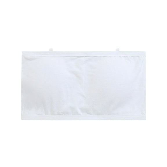 Gvdentm Girl's Bandeau Bra with Removable Padding - Strapless Tube Bra for Girls and Teens, Seamless White,M