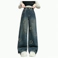 thumbnail image 1 of Gvdentm Girls Baggy Jeans Size 10-12 Kids Girls Casual Baggy Wide Leg Denim Pants Elastic Waist Casual Jeans(Blue,5-6 Years), 1 of 8