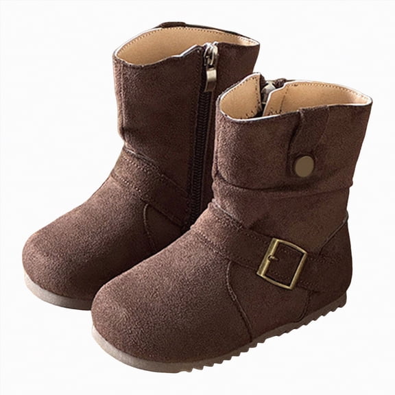 Gvdentm Girls Black Boots Size 3 Cowgirl Cowboy Western Boots Girls Mid Calf Riding Shoes Little Kid/Big Kid(Brown,10)