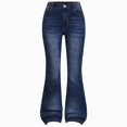 thumbnail image 1 of Gvdentm Girls Jeans Size 14 Girl's Cute Jeans Elastic Waist Wide Leg Baggy Demin Pants(Dark Blue,7-8 Years), 1 of 4