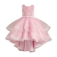 thumbnail image 1 of Gvdentm Girls Party Dress Princess Girls Dress for Wedding Birthday Party with Train Party Dresses for Girls Pink,7-8 Years, 1 of 7