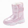 thumbnail image 1 of Gvdentm Girls Pink Winter Shoes Toddler Boys Girls Winter Warm Shoes Water-Resistant Comfy Non-Slip Snow Boots Cold Weather Insulated Outdoor Walking Shoe(Pink,2), 1 of 8