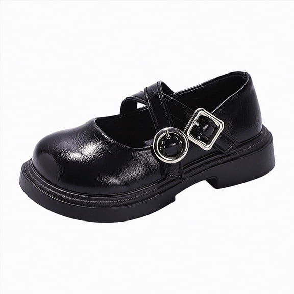 Gvdentm Girls Size 2 Dress Shoes Toddler Girls Dress Shoes Little Girls Mary Janes Ballerina Flats Shoes Toddler(Black,11)