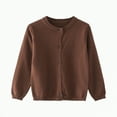 thumbnail image 1 of Gvdentm Girls Sweater Cardigan Unisex Boy' Girls' Cardigans Sweater V-Neck Long Sleeve Button Solid Cotton Knit Sweaters(Coffee,3-4 Years), 1 of 4
