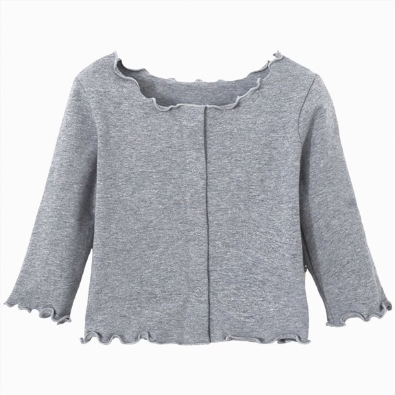 Gvdentm Girls Sweater Cardigan Unisex Boy' Girls' Cardigans Sweater V-Neck Long Sleeve Button Solid Cotton Knit Sweaters(Grey,12-18 Months)