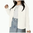 thumbnail image 1 of Gvdentm Girls Sweaters 7-8 Girls Cropped Cardigan Sweaters Long Sleeve Cable Knit Button Front Sweater(White,100), 1 of 5