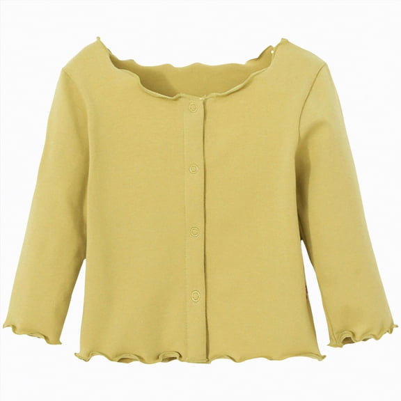 Gvdentm Girls Sweaters Size 6 Boys Girls Sweater Uniform Cardigan Sweater Soft Cotton V-Neck Soft Cotton Knit Outerwear(Yellow,2-3 Years)