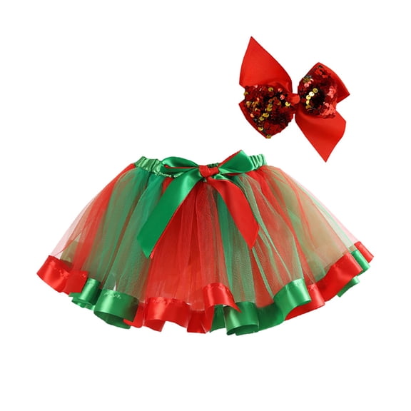 Gvdentm Girls Tulle Dress Sequin Elastic Waist A-Line Sparlky Mini Skirt with Lining Tutus for Girls Green,5-8Years
