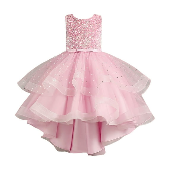 Gvdentm Girls Tutu Dresses Sequin Tulle Halloween Fairy Ball Dresses Fancy Sparkly Birthday Outfit Tulle Tutu Skirt for Girls Pink,9-10 Years