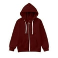 thumbnail image 1 of Gvdentm Hoodie Boys Youth Solid Classic Hoodies Soft Hooded Full Zip Sweatshirts for Children ,7-8 Years, 1 of 5