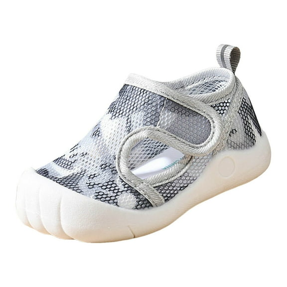 Gvdentm Boys Shoes Baby Girls Boys Sandals Summer Sneakers Non-Slip Lightweight Beach Water Shoes Toddler First Walkers(Grey,14-15 Months)