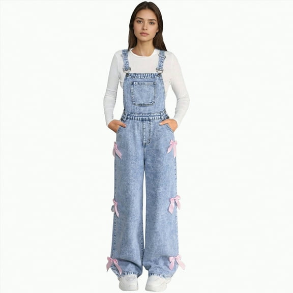 Gvdentm Jeans Girls 10-12 Girl’s Baggy Straight Leg Jeans Casual Y2K Cute Embroidered Elastic Waist Loose Fit Denim Pants for Kids Teen Girls(Light Blue,9-10 Years)