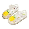 thumbnail image 1 of Gvdentm Jelly Sandals for Girls Princess Girls' Sandals - New Summer Flat Non-Slip Princess Shoes(White,13.5), 1 of 9