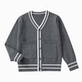 thumbnail image 1 of Gvdentm Kid Boys Girls Knit Sweater Toddler Long Sleeve Cardigan Boy's Outerwear Children Coat Dark Gray,11-13 Years, 1 of 4