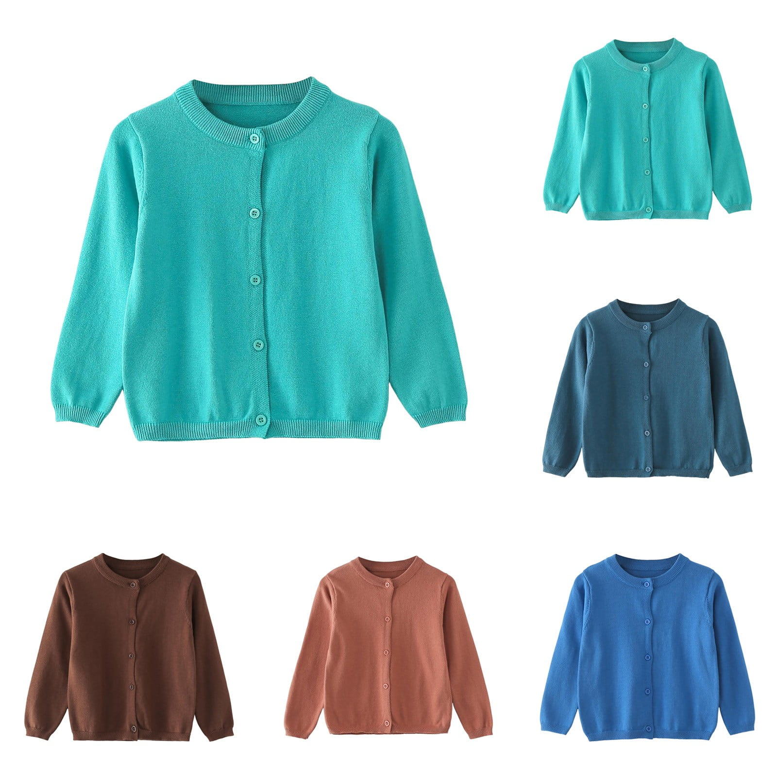 Gvdentm Kids Baby Sweater Cardigan CableKnit Spring Coat Long Sleeve